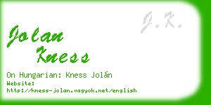 jolan kness business card